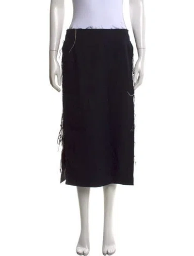 Pre-owned Comme Des Garçons Wool Midi Length Skirt In Black