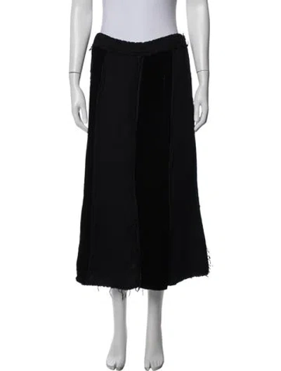 Pre-owned Comme Des Garçons Wool Midi Length Skirt In Black