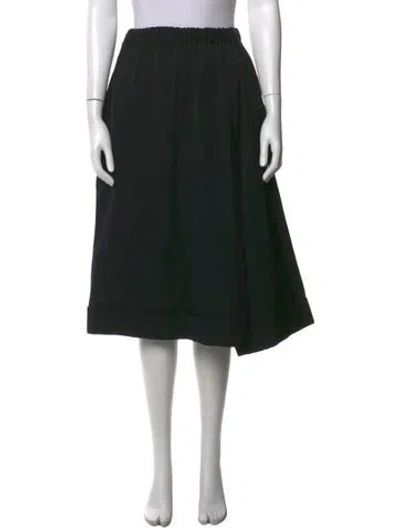 Pre-owned Comme Des Garçons Wool Midi Length Skirt In Black