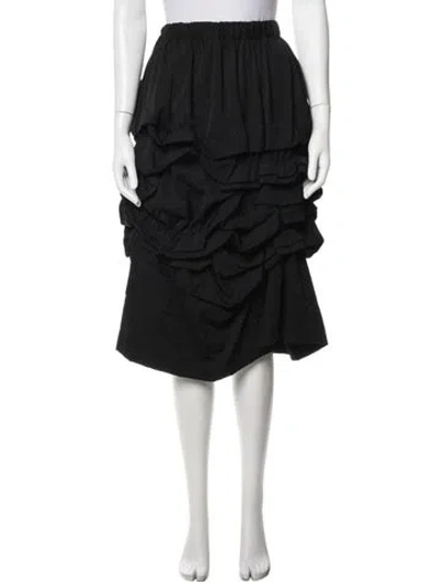 Pre-owned Comme Des Garçons Wool Midi Length Skirt In Black