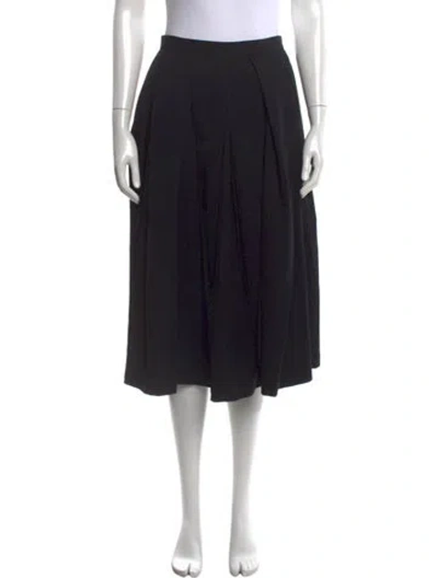 Pre-owned Comme Des Garçons Wool Midi Length Skirt In Black