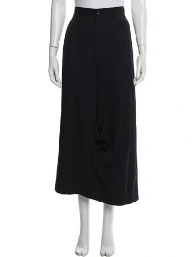 Pre-owned Comme Des Garçons Wool Midi Length Skirt In Blue