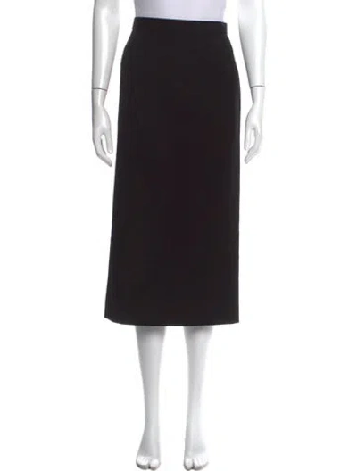 Pre-owned Comme Des Garçons Wool Midi Length Skirt W/ Tags In Black