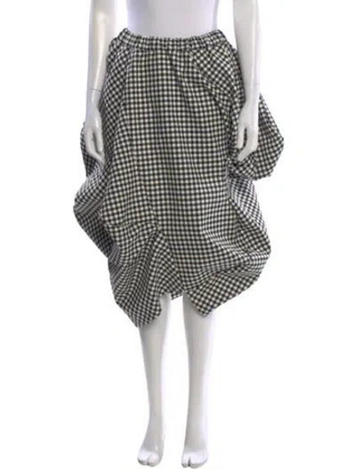 Pre-owned Comme Des Garçons Wool Midi Length Skirt W/ Tags In White