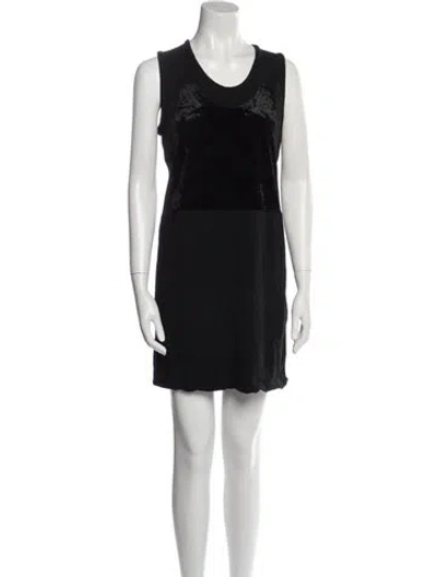 Pre-owned Comme Des Garçons Wool Mini Dress In Black
