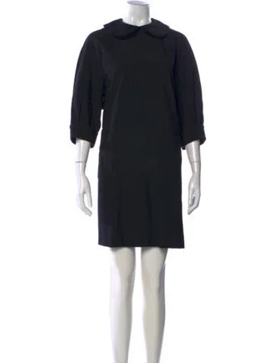 Pre-owned Comme Des Garçons Wool Mini Dress In Black
