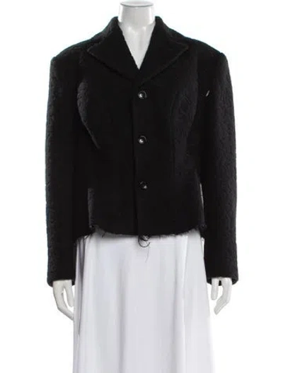 Pre-owned Comme Des Garçons Wool Patterned Jacket In Black