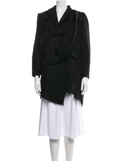 Pre-owned Comme Des Garçons Wool Peacoat In Black