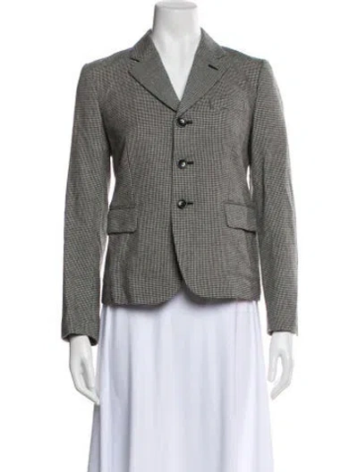 Pre-owned Comme Des Garçons Wool Plaid Print Blazer In Gray