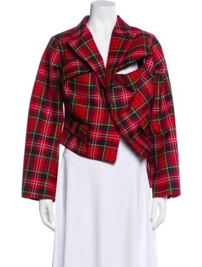 Pre-owned Comme Des Garçons Wool Plaid Print Blazer W/ Tags In Multi