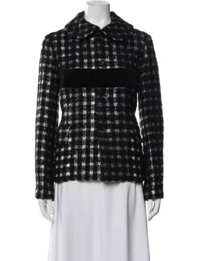 Pre-owned Comme Des Garçons Wool Plaid Print Evening Jacket W/ Tags In Gray