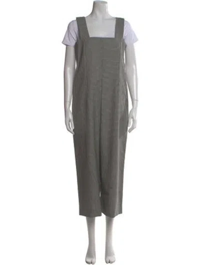 Pre-owned Comme Des Garçons Wool Plaid Print Jumpsuit In Black