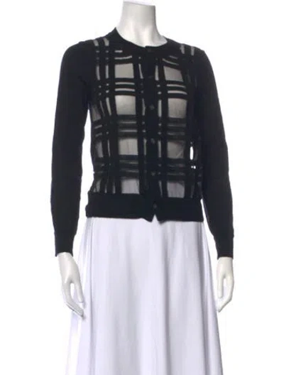 Pre-owned Comme Des Garçons Wool Plaid Print Sweater In Black