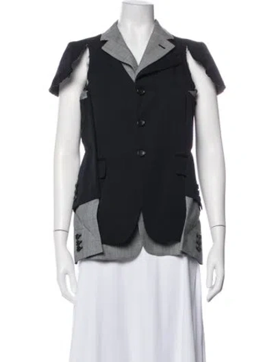 Pre-owned Comme Des Garçons Wool Plaid Print Vest In Blue