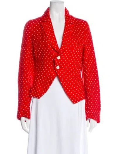 Pre-owned Comme Des Garçons Wool Polka Dot Print Blazer In Red