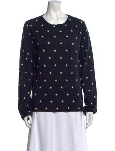 Pre-owned Comme Des Garçons Wool Printed Sweater In Blue
