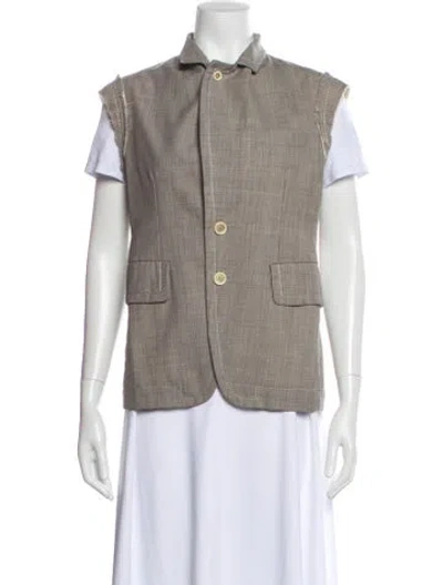 Pre-owned Comme Des Garçons Wool Printed Vest In Gray