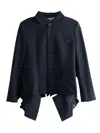 Comme Des Garçons Wool Ruffled Fitted Jacket In Blue