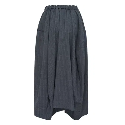 Comme Des Garçons Wool Serge Medium Stripe Skirt In Gray