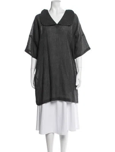 Pre-owned Comme Des Garçons Wool Short Sleeve Top In Gray
