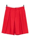 Comme Des Garçons Wool Shorts In Red