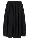 Comme Des Garçons Soft Pleated Skirt Elastic Waistband In Black