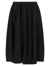 Comme Des Garçons Soft Pleated Skirt Elastic Waistband In Black