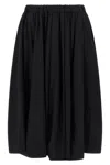 Comme Des Garçons Soft Pleated Skirt Elastic Waistband In Black