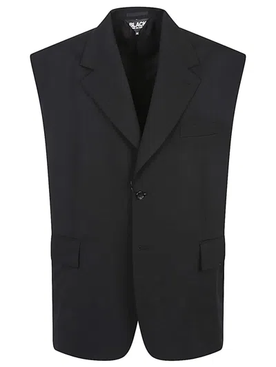 Comme Des Garçons Wool Sleeveless Jacket In Black