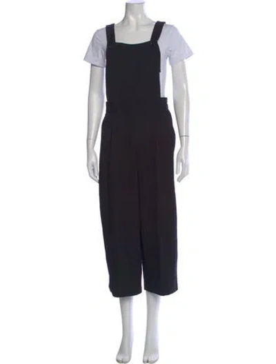 Pre-owned Comme Des Garçons Wool Square Neckline Jumpsuit In Blue