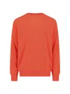Comme Des Garçons Crewneck Sweater With Ribbed Cuffs And Hem In Orange
