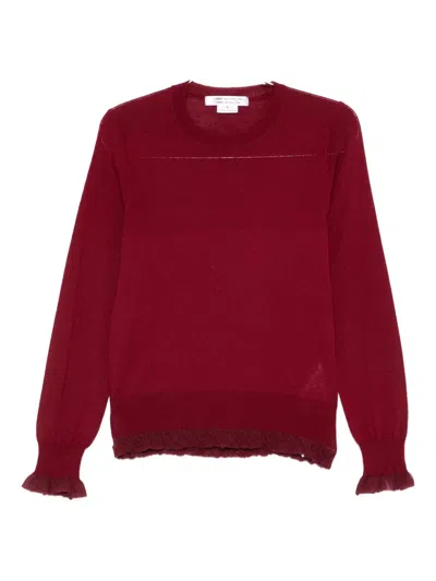 Comme Des Garçons Wool Sweater In Red