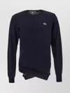 Comme Des Garçons X Lacoste Asymmetric Wool Logo Sweater