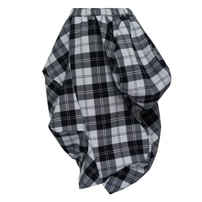 Comme Des Garçons Wool Tartan Check 5 Pattern Skirt In Black