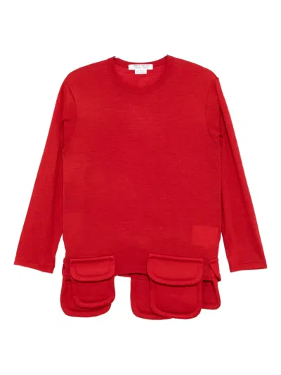 Comme Des Garçons Wool Top In Red