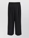 Comme Des Garçons Wool Trousers With Elastic Waistband And Wide Leg