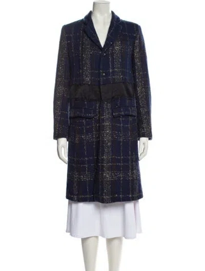 Pre-owned Comme Des Garçons Wool Tweed Pattern Coat