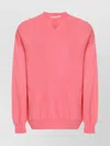 Comme Des Garçons Relaxed-fit V-neck Wool Jersey Sweater In Pink