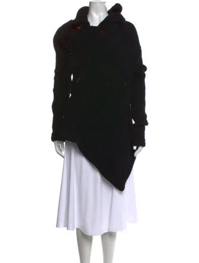 Pre-owned Comme Des Garçons Wool V-neck Sweater In Black