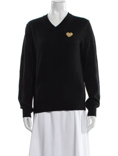 Pre-owned Comme Des Garçons Wool V-neck Sweater In Gray