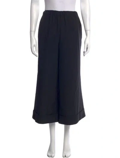 Pre-owned Comme Des Garçons Wool Wide Leg Pants In Black