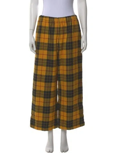 Pre-owned Comme Des Garçons Wool Wide Leg Pants In Yellow