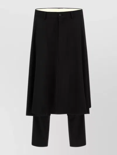 Comme Des Garçons Wool Wide-leg Trousers In Black