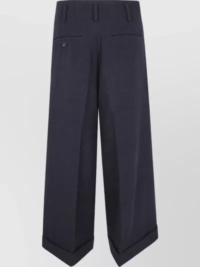Comme Des Garçons Wool Wide-leg Trousers In Black