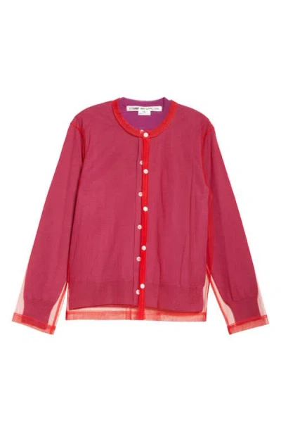 Comme Des Garçons Double Layer Cardigan In Purple