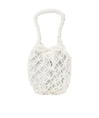 Comme Des Garçons Woven Handbag In White
