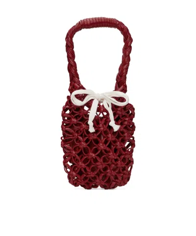 Comme Des Garçons Woven Handbag In Red