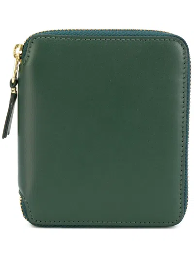 Comme Des Garçons Wrap Zipper Wallet In Green