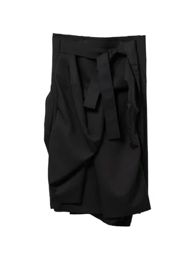 Comme Des Garçons 랩 어라운드 미디 스커트 In Black