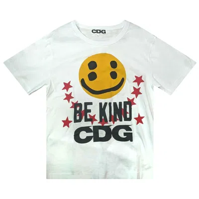 Pre-owned Comme Des Garçons X Cactus Plant Flea Market Smiley Face Be Kind Tee 'white' | Men's Size 2